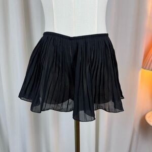 Vintage Black Pleated Chiffon Ruffle Lounge Tap Shorts Medium